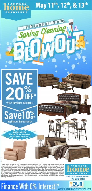 Spring Cleaning Blowout Farmers Home Furniture