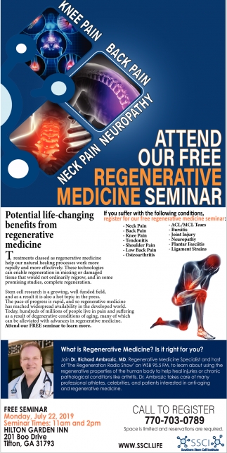 Attend Our Free Regenerative Medicine Seminar Regenerative